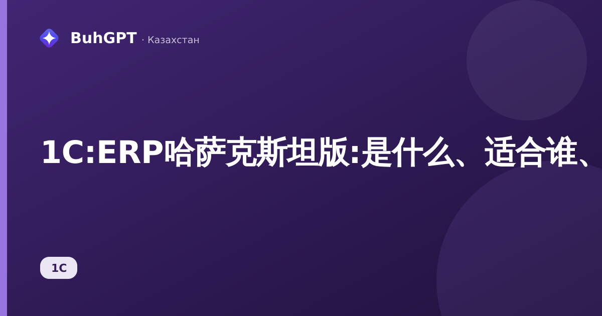 1С:ERP哈萨克斯坦版:是什么、适合谁、能带来什么