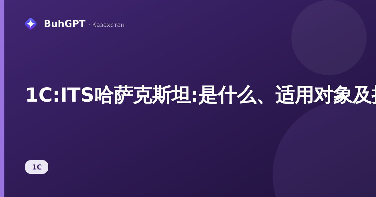 1С:ITS哈萨克斯坦:是什么、适用对象及提供什么