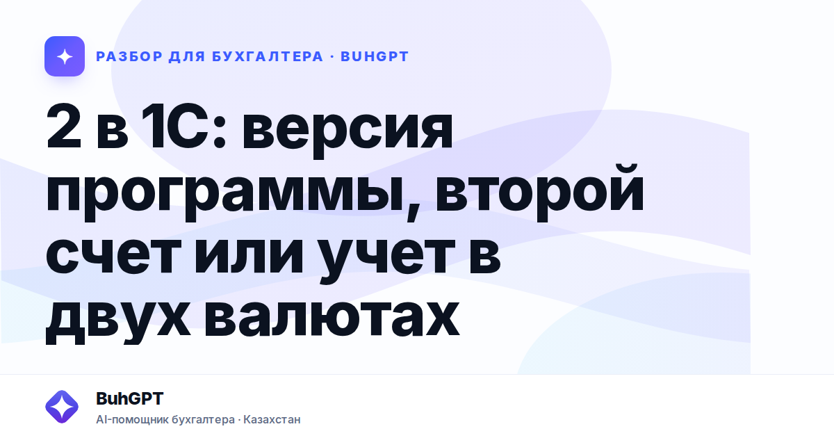 2 в 1С: версия программы, второй счет или учет в двух