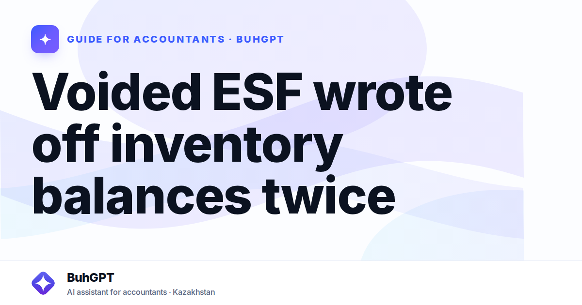 Voided ESF wrote off inventory balances twice