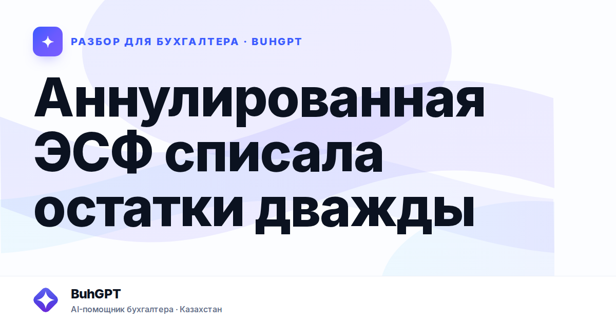Аннулированная ЭСФ списала остатки дважды — Казахстан