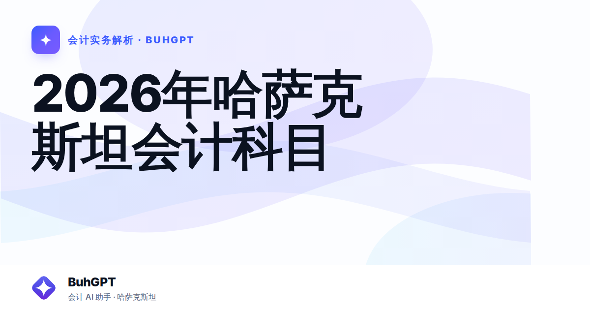 2026年哈萨克斯坦会计科目