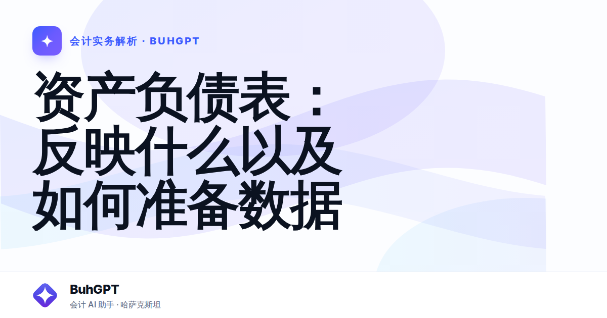 资产负债表：反映什么以及如何准备数据