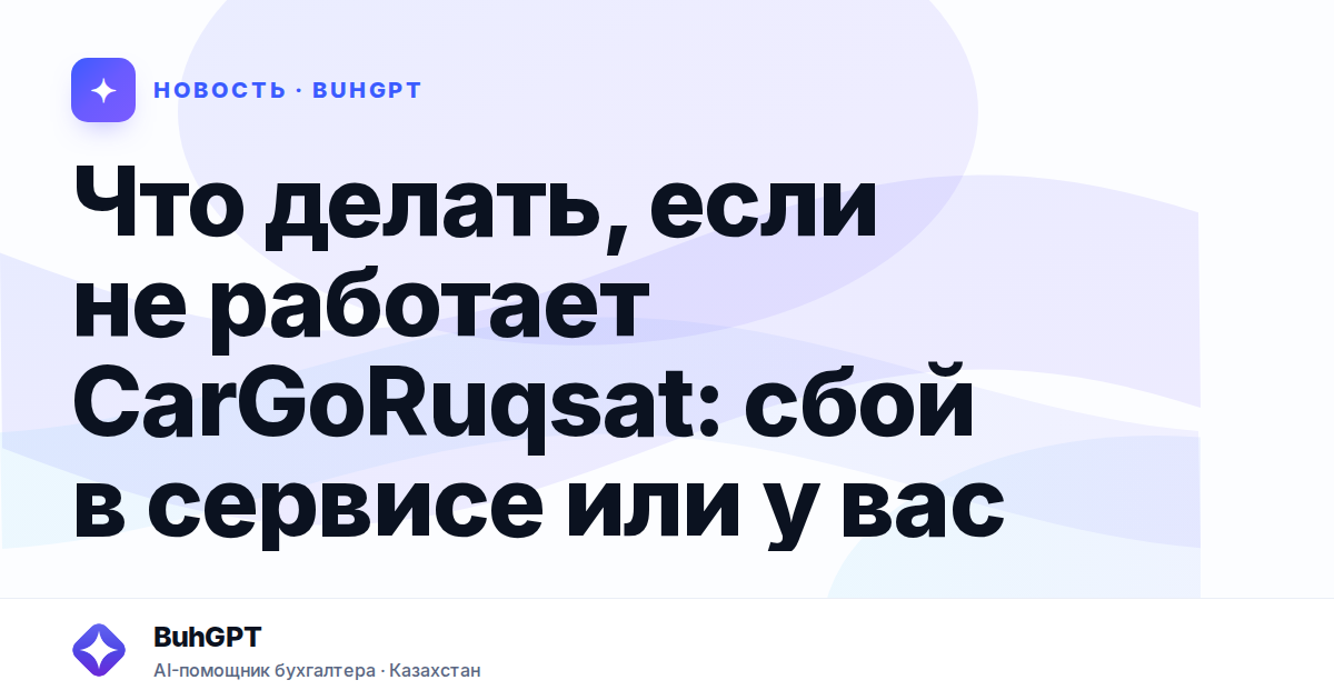 Что делать, если не работает CarGoRuqsat — Казахстан