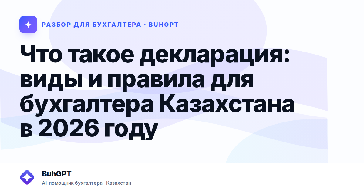 Что такое декларация — Казахстан