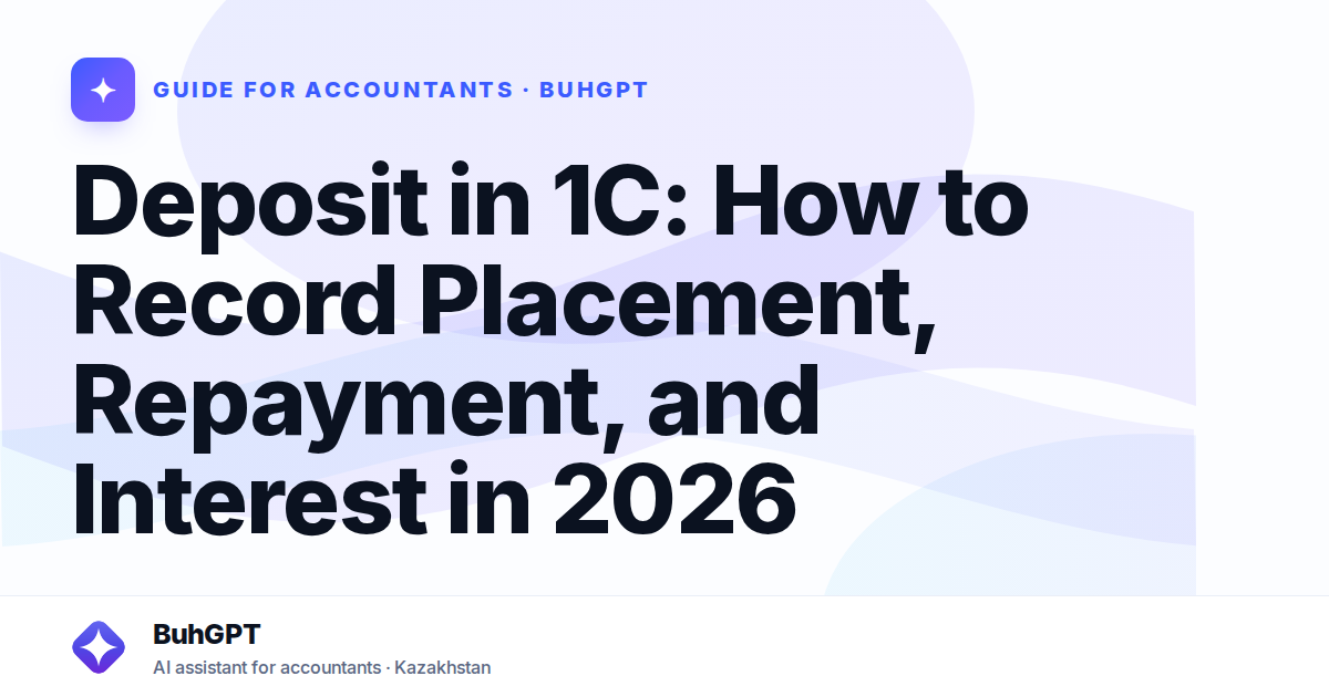 Deposit in 1C: How to Record Placement, Repayment, and Interest in 2026