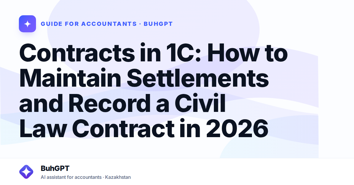 Contracts in 1C: How to Maintain Settlements and Record a Civil Law Contract in 2026