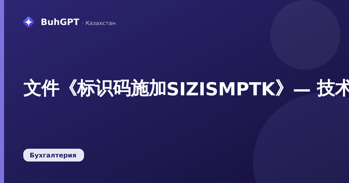 文件《标识码施加SIZISMPTK》— 技术说明