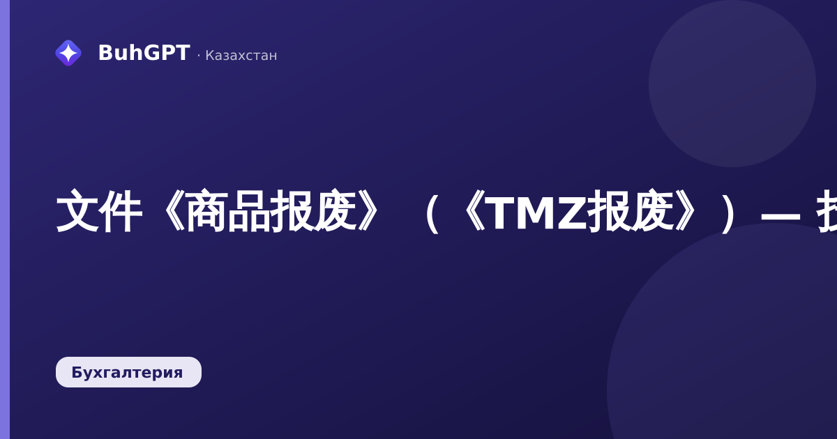 文件《商品报废》（《TMZ报废》）— 技术说明