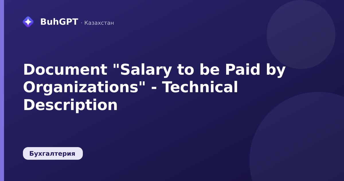 Document "Salary to be Paid by Organizations" - Technical Description