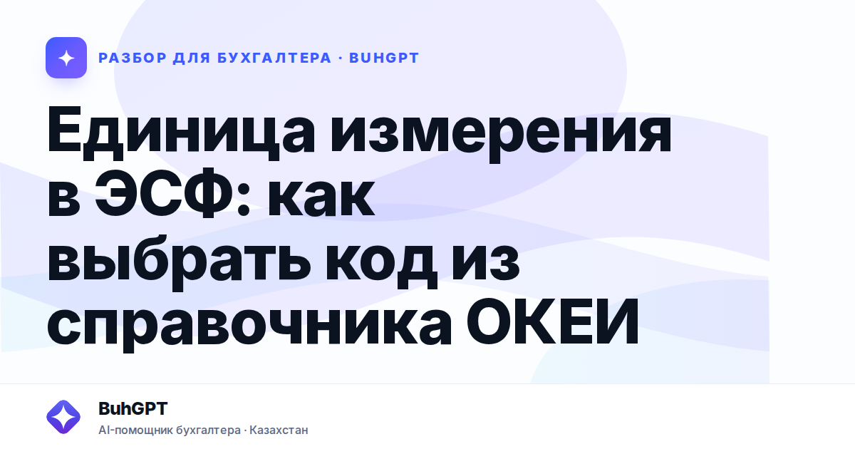 Единица измерения в ЭСФ — Казахстан