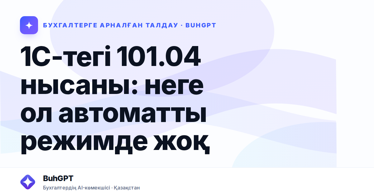 1С-тегі 101.04 нысаны — Казахстан