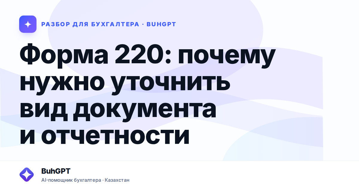 Форма 220: почему нужно уточнить вид документа и отчетности