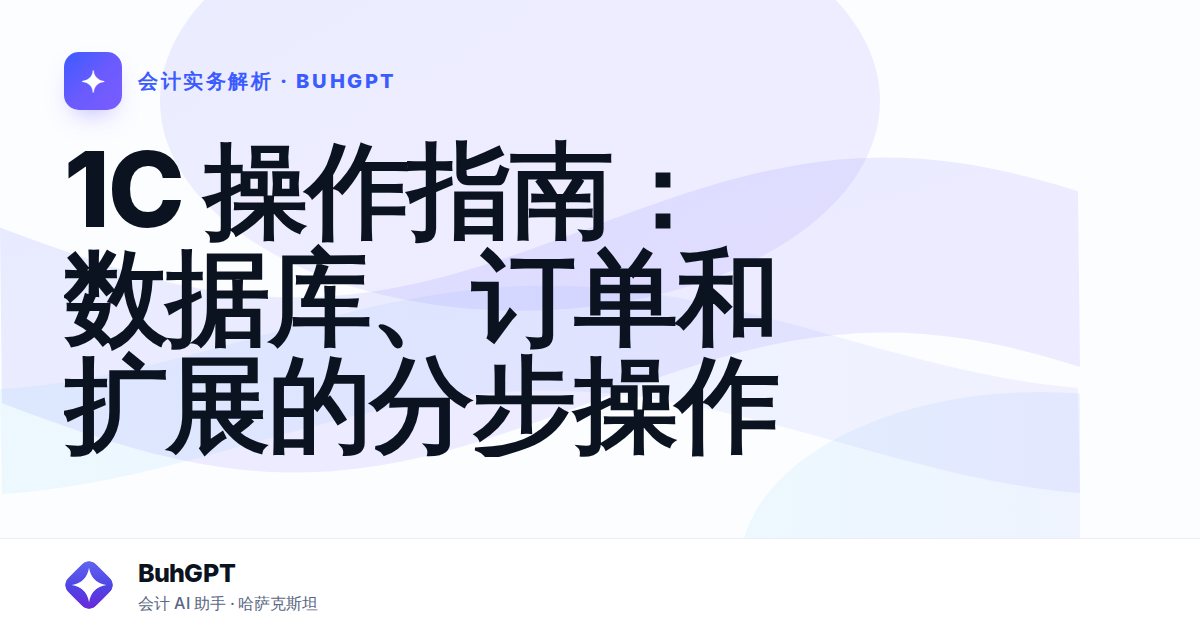 1C 操作指南：数据库、订单和扩展的分步操作