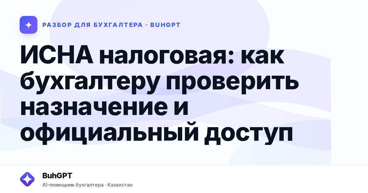 ИСНА налоговая: как бухгалтеру проверить назначение