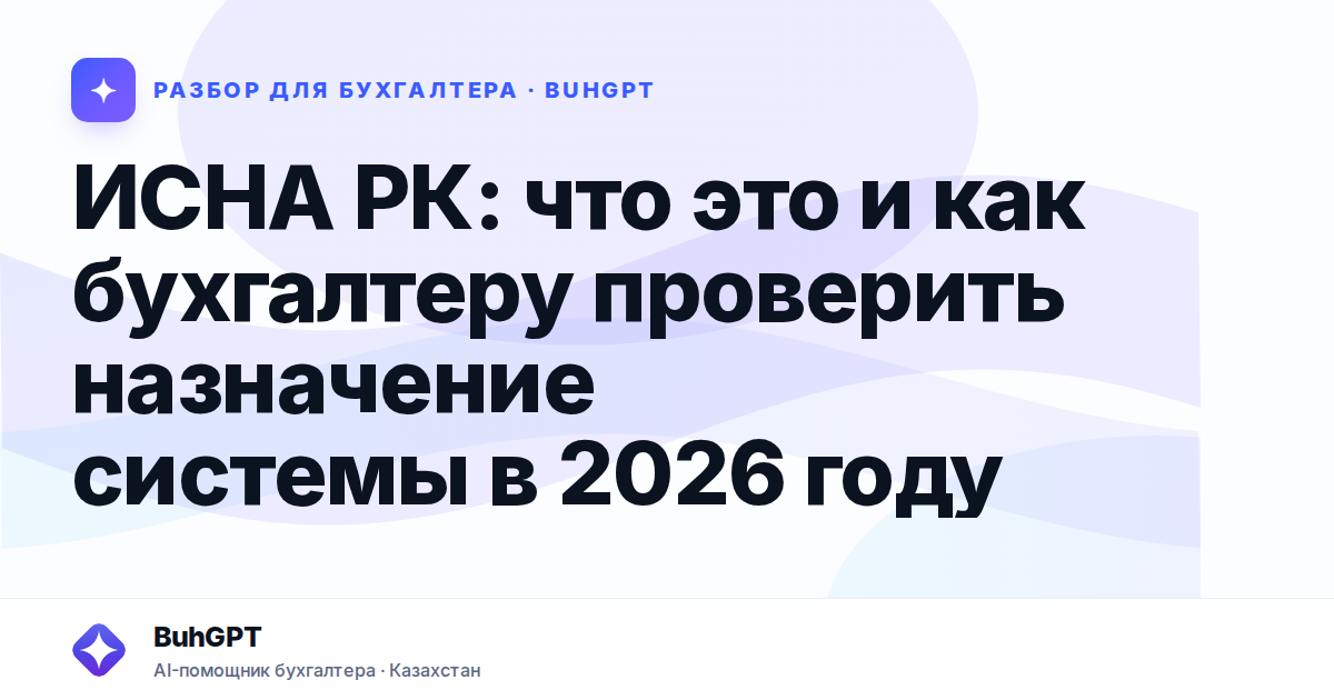ИСНА РК: что это и как бухгалтеру проверить назначение