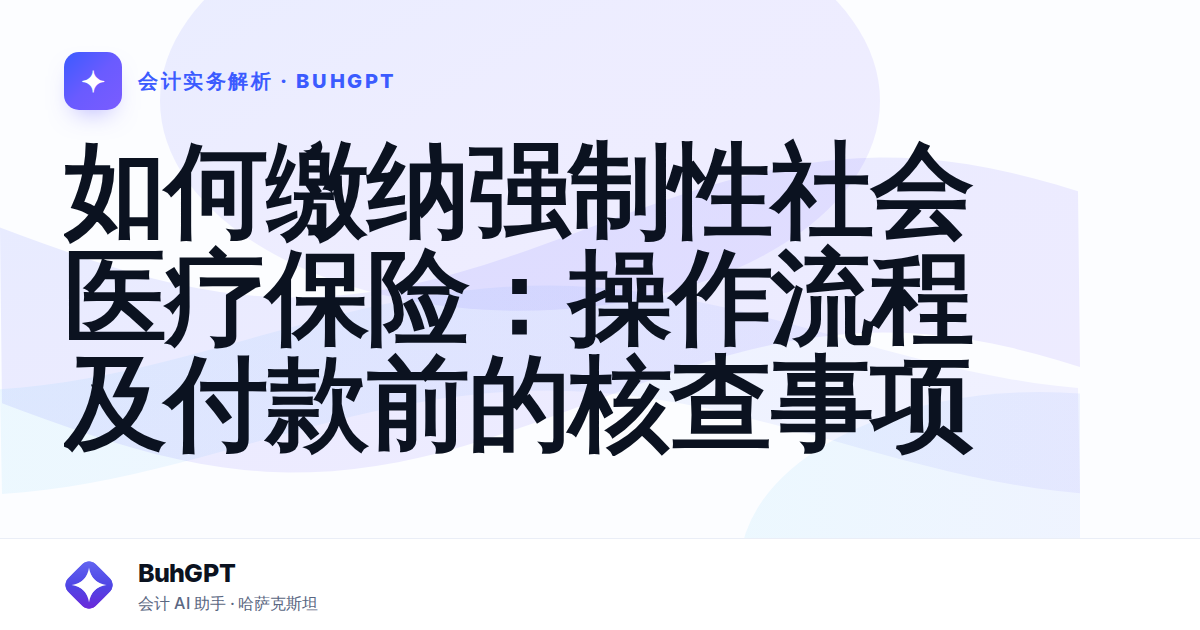如何缴纳强制性社会医疗保险：操作流程及付款前的核查事项