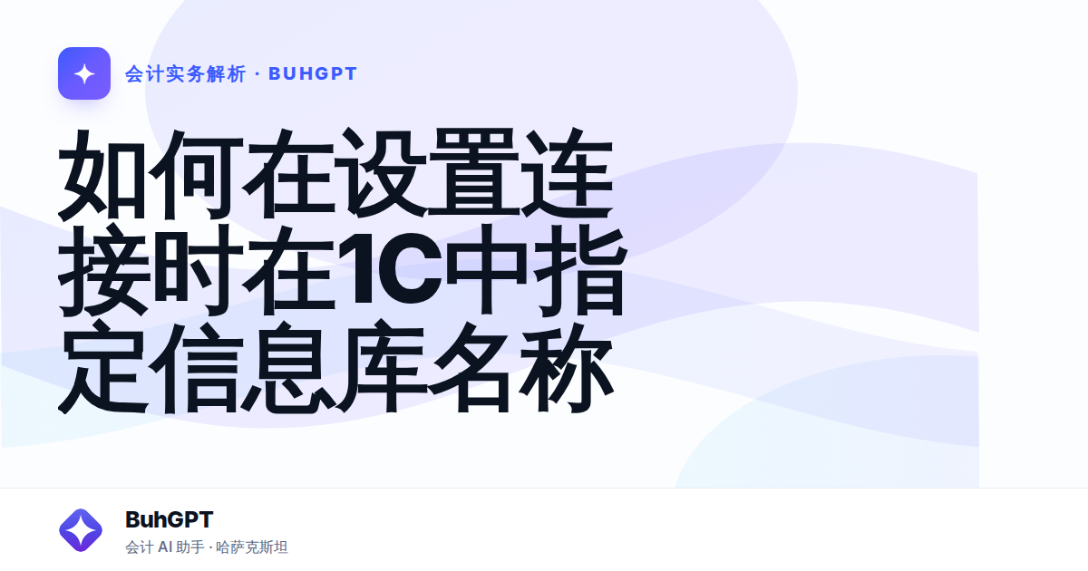 如何在设置连接时在1С中指定信息库名称