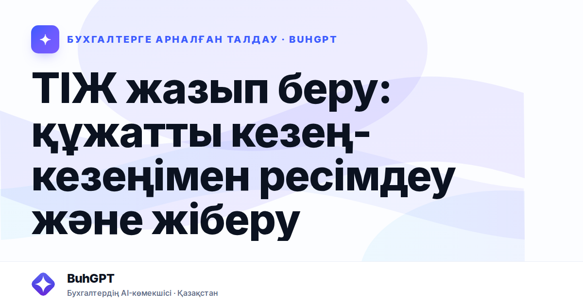 ТІЖ жазып беру: құжатты кезең-кезеңімен ресімдеу және жіберу