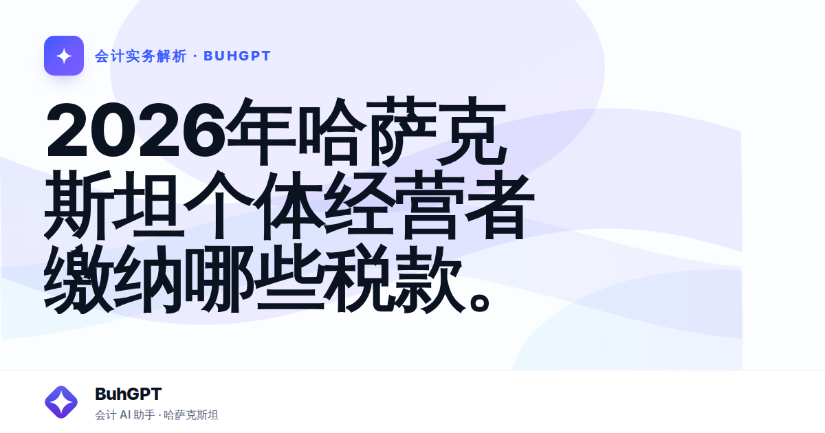 2026年哈萨克斯坦个体经营者缴纳哪些税款。
