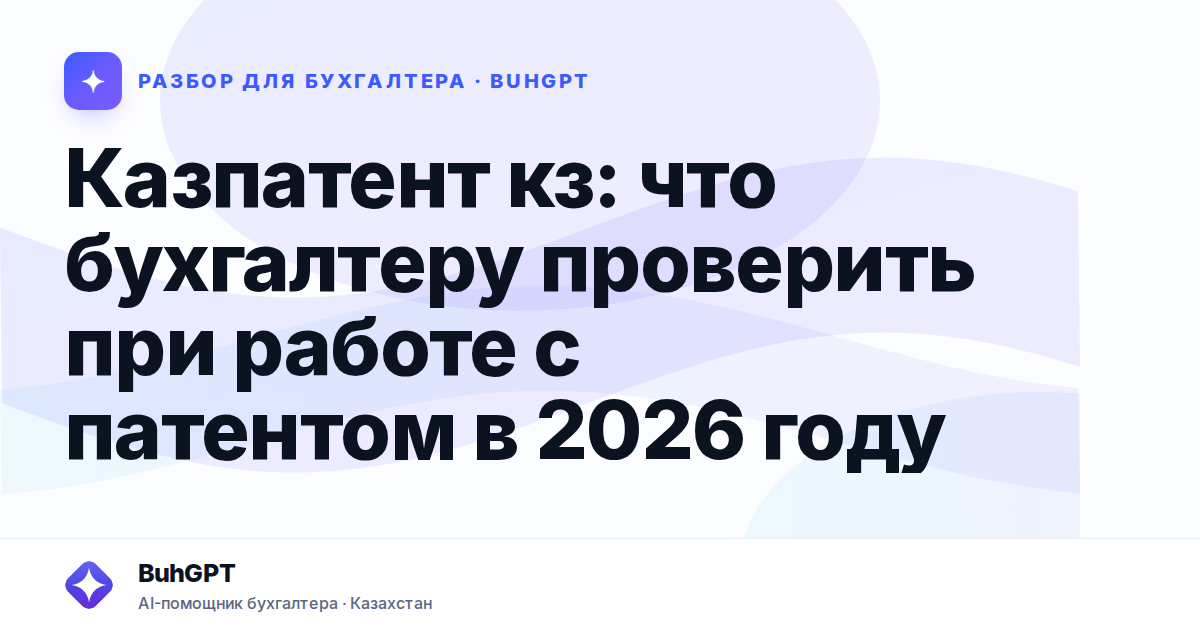 Казпатент кз: что бухгалтеру проверить при работе