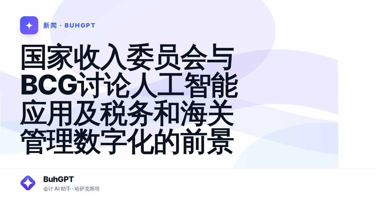 国家收入委员会与BCG讨论人工智能应用及税务和海关管理数字化的前景