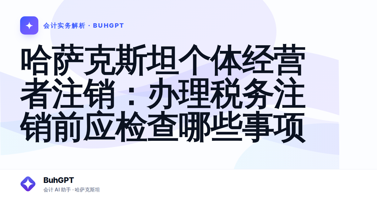 哈萨克斯坦个体经营者注销：办理税务注销前应检查哪些事项