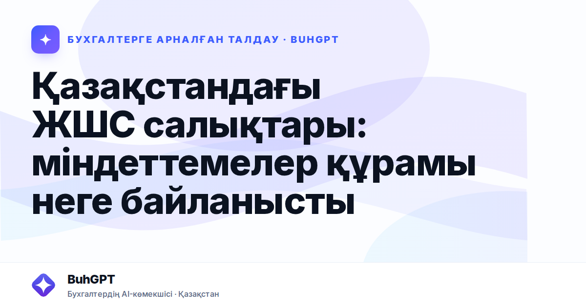 Қазақстандағы ЖШС салықтары: міндеттемелер құрамы неге байланысты