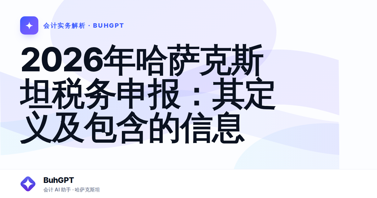 2026年哈萨克斯坦税务申报：其定义及包含的信息