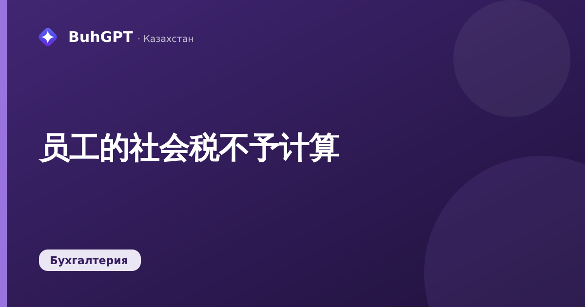 员工的社会税不予计算