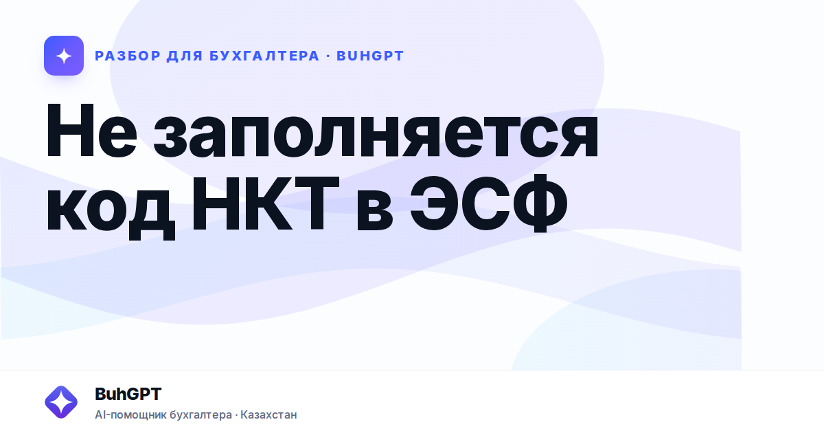 Не заполняется код НКТ в ЭСФ — Казахстан