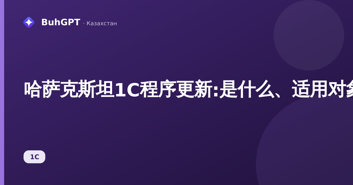 哈萨克斯坦1С程序更新:是什么、适用对象及作用