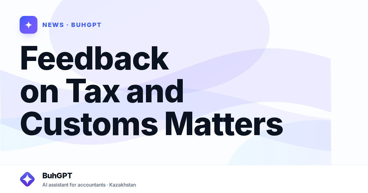 Feedback on Tax and Customs Matters