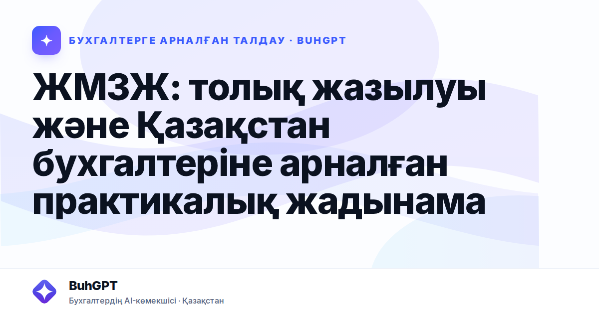 ЖМЗЖ: толық жазылуы және Қазақстан бухгалтеріне арналған практикалық жадынама