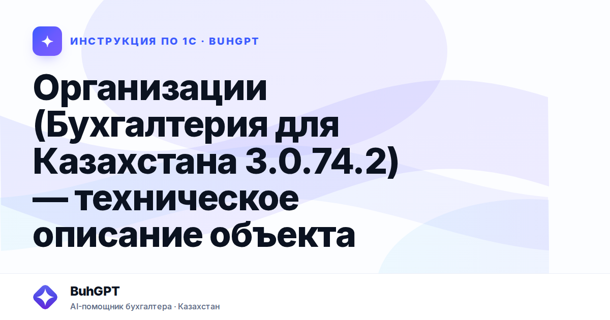 Организации (Бухгалтерия для Казахстана 3.0.74.2) — техническое описание объекта
