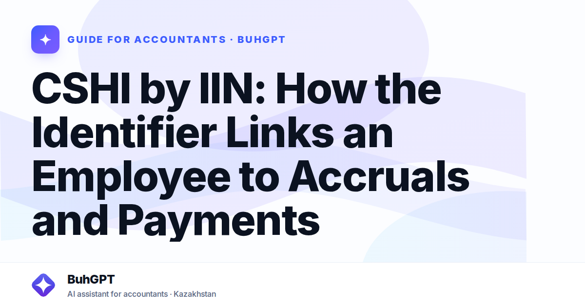 CSHI by IIN: How the Identifier Links an Employee to Accruals and Payments