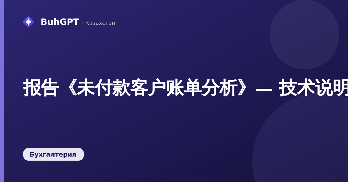 报告《未付款客户账单分析》— 技术说明