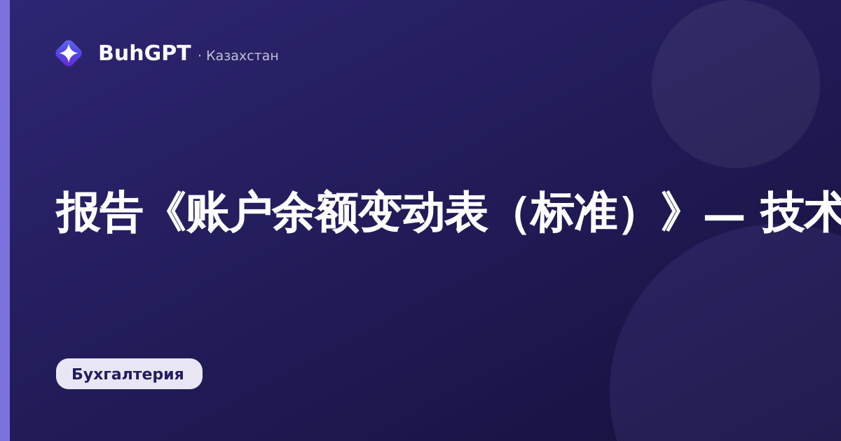 报告《账户余额变动表（标准）》— 技术说明