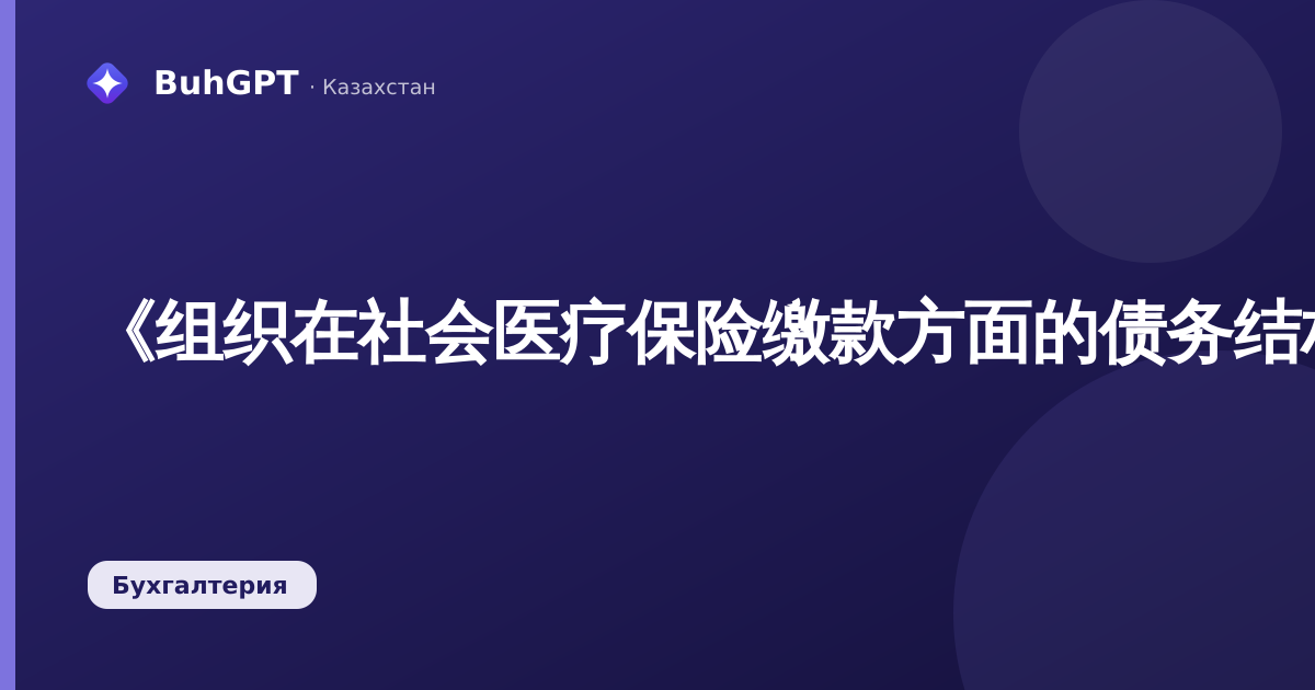《组织在社会医疗保险缴款方面的债务结构报告》