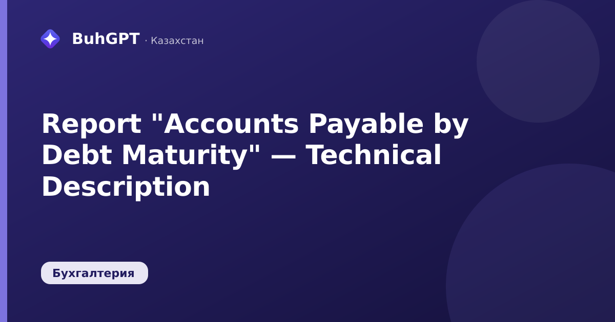 Report "Accounts Payable by Debt Maturity" — Technical Description
