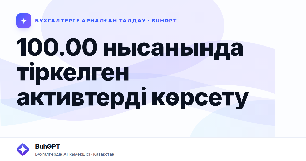 100.00 нысанында тіркелген активтерді көрсету