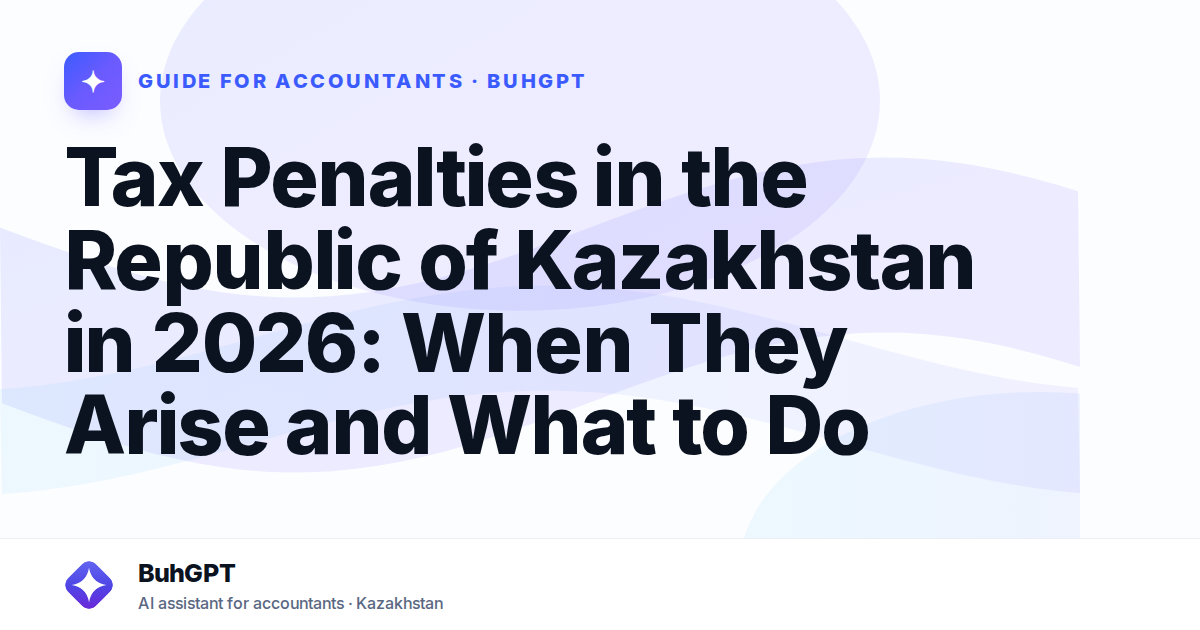 Tax Penalties in the Republic of Kazakhstan in 2026: When They Arise and What to Do