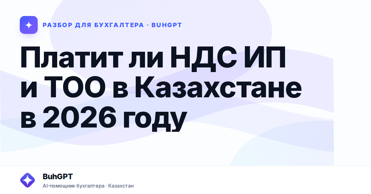 Платит ли НДС ИП и ТОО в Казахстане в 2026 году