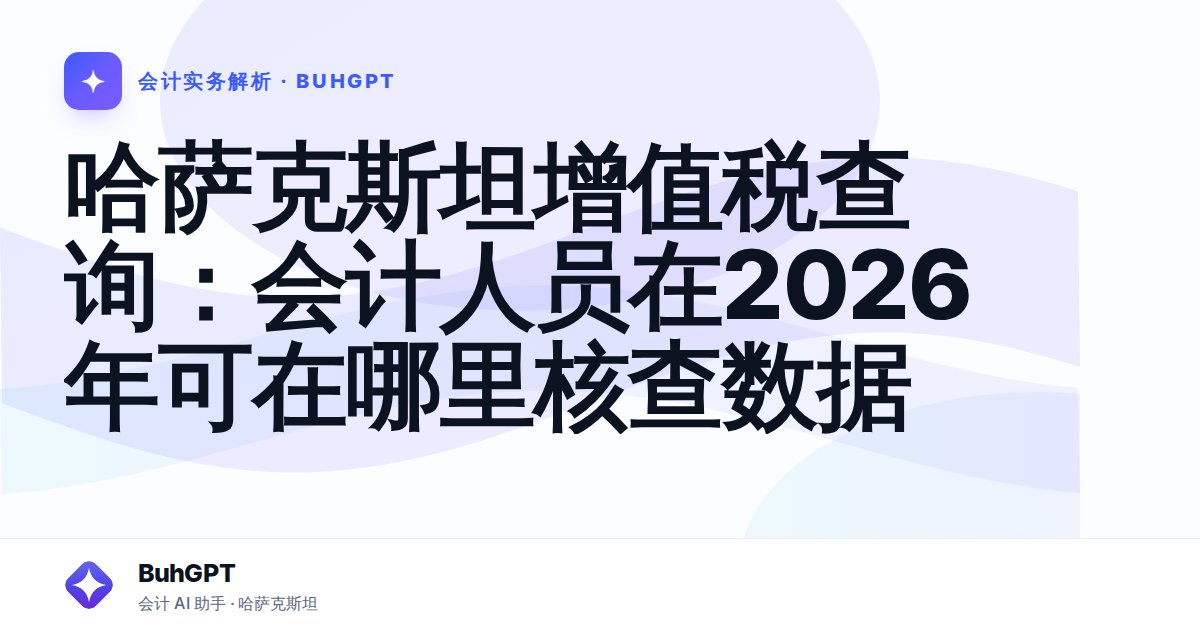哈萨克斯坦增值税查询:会计人员在2026年可在哪里核查数据