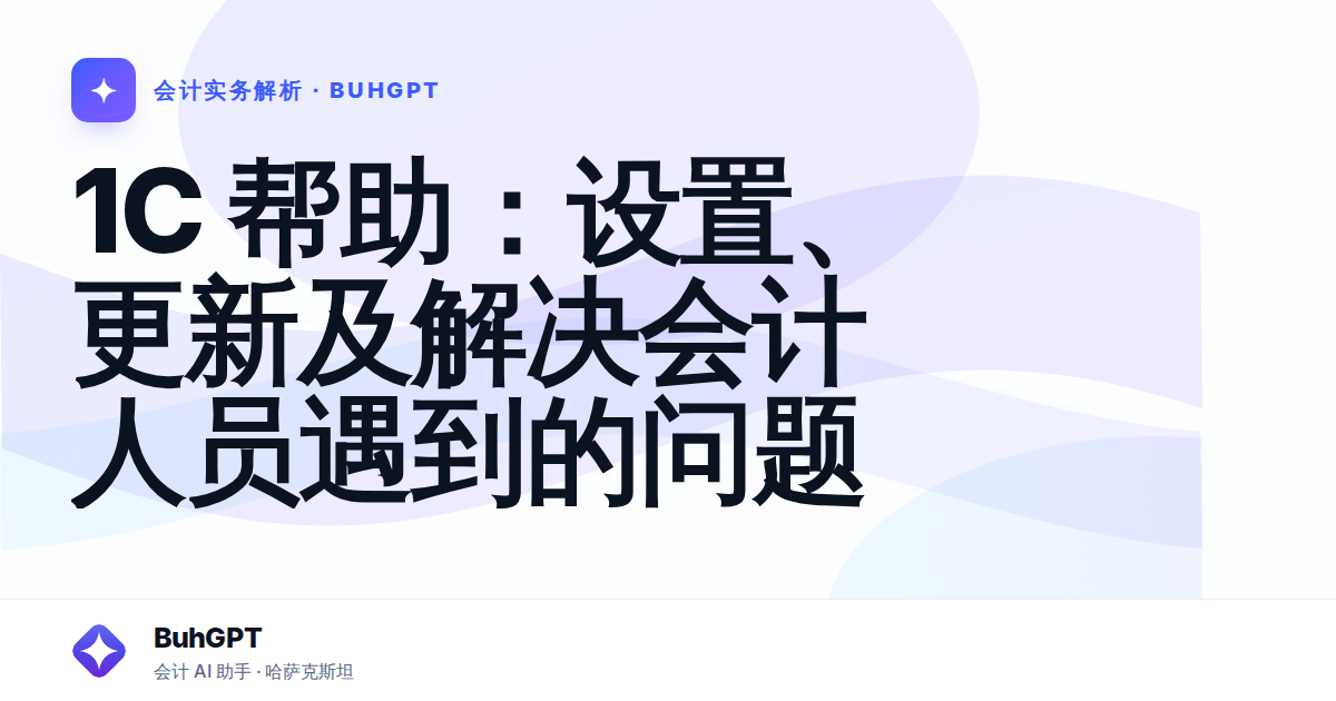 1C 帮助：设置、更新及解决会计人员遇到的问题