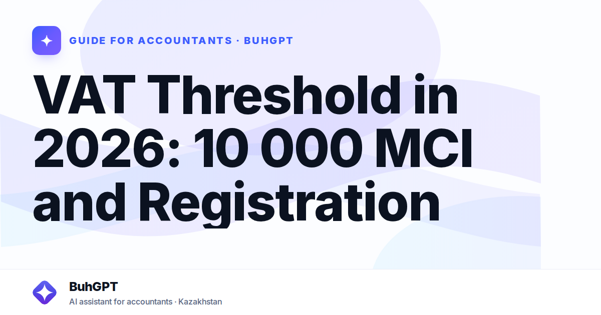 VAT Threshold in 2026: 10 000 MCI and Registration