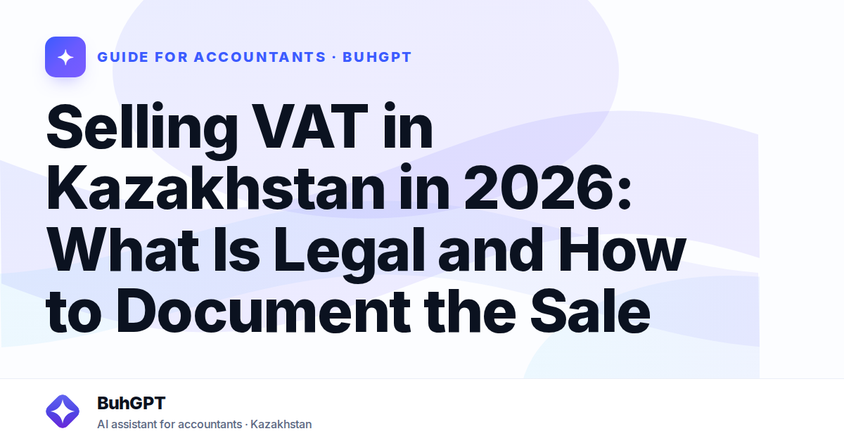 Selling VAT in Kazakhstan in 2026: What Is Legal and How to Document the Sale