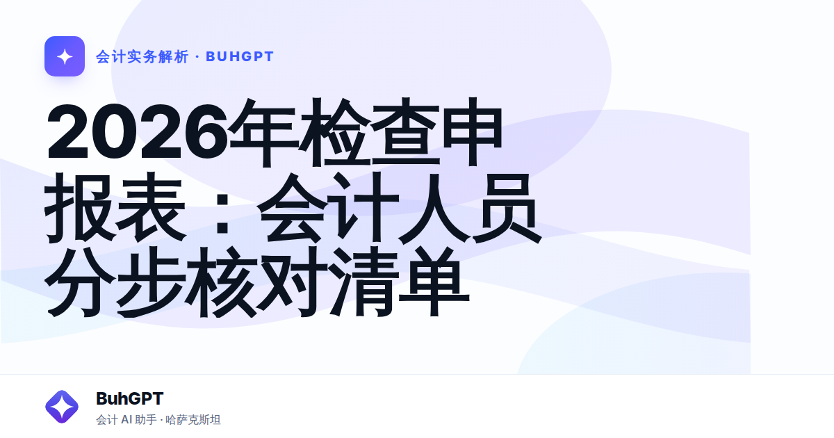 2026年检查申报表：会计人员分步核对清单