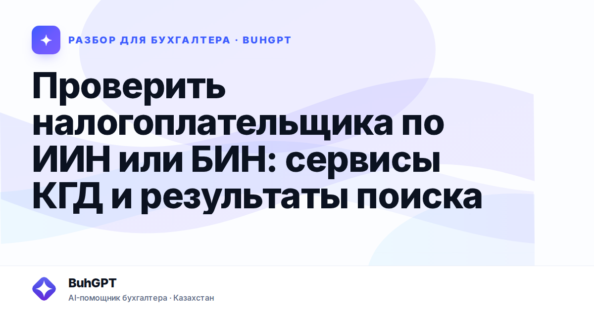 Проверить налогоплательщика по ИИН или БИН — Казахстан