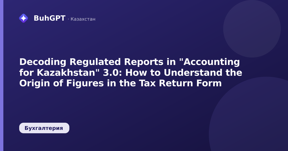 Decoding Regulated Reports in "Accounting for Kazakhstan" 3.0: How to Understand the Origin of Figures in the Tax Return Form